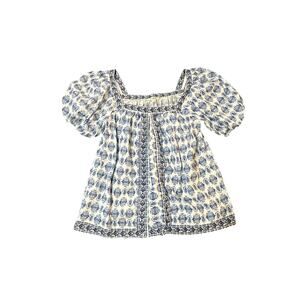Women’s blouse S Max Studio Peasant , bohemian square neck and puff sleeves.